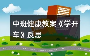 中班健康教案《學開車》反思