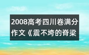 2008高考四川卷滿分作文《震不垮的脊梁》