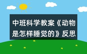 中班科學(xué)教案《動物是怎樣睡覺的》反思