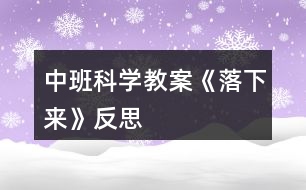 中班科學教案《落下來》反思