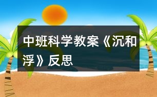 中班科學教案《沉和浮》反思