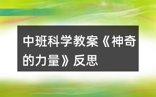 中班科學教案《神奇的力量》反思