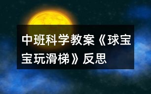 中班科學教案《球寶寶玩滑梯》反思