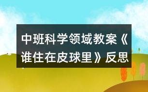 中班科學領域教案《誰住在皮球里》反思