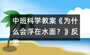 中班科學(xué)教案《為什么會浮在水面？》反思