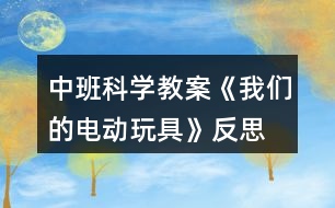 中班科學(xué)教案《我們的電動玩具》反思