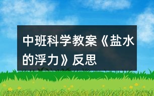 中班科學教案《鹽水的浮力》反思