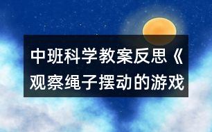 中班科學(xué)教案反思《觀察繩子擺動的游戲》