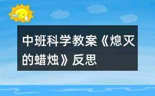 中班科學教案《熄滅的蠟燭》反思