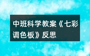 中班科學(xué)教案《七彩調(diào)色板》反思