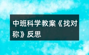 中班科學教案《找對稱》反思