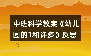 中班科學教案《幼兒園的1和許多》反思