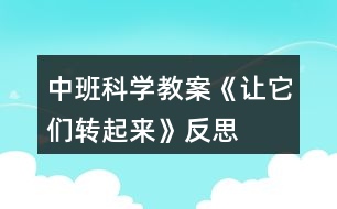 中班科學(xué)教案《讓它們轉(zhuǎn)起來(lái)》反思