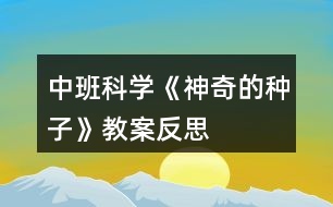 中班科學《神奇的種子》教案反思