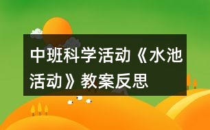 中班科學(xué)活動《水池活動》教案反思