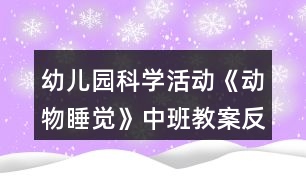 幼兒園科學(xué)活動《動物睡覺》中班教案反思