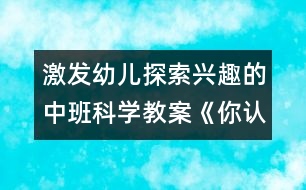 激發(fā)幼兒探索興趣的中班科學(xué)教案：《你認(rèn)識(shí)我嗎？》