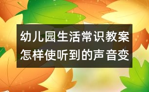 幼兒園生活常識教案：怎樣使聽到的聲音變大