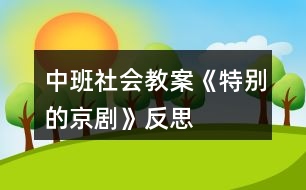 中班社會教案《特別的京劇》反思