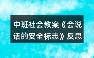 中班社會(huì)教案《會(huì)說(shuō)話的安全標(biāo)志》反思