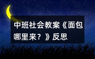 中班社會(huì)教案《面包哪里來(lái)？》反思