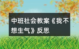 中班社會(huì)教案《我不想生氣》反思