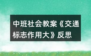 中班社會教案《交通標志作用大》反思