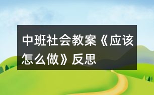 中班社會教案《應該怎么做》反思