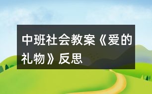 中班社會(huì)教案《愛(ài)的禮物》反思