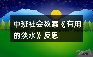 中班社會教案《有用的淡水》反思