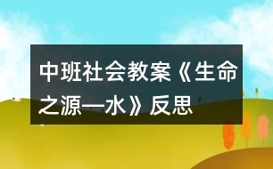 中班社會(huì)教案《生命之源―水》反思