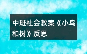 中班社會(huì)教案《小鳥(niǎo)和樹(shù)》反思