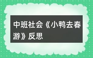 中班社會《小鴨去春游》反思