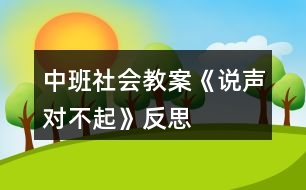 中班社會(huì)教案《說聲對(duì)不起》反思