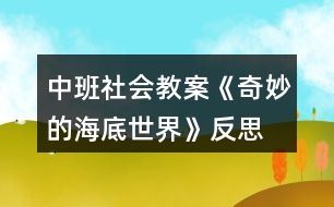 中班社會教案《奇妙的海底世界》反思