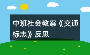 中班社會(huì)教案《交通標(biāo)志》反思