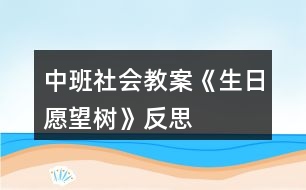 中班社會教案《生日愿望樹》反思