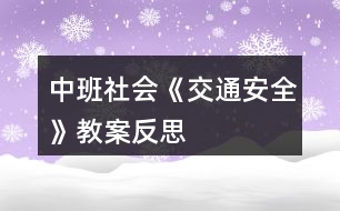 中班社會《交通安全》教案反思