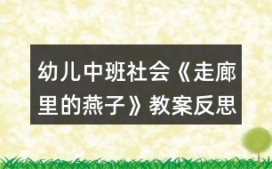 幼兒中班社會(huì)《走廊里的燕子》教案反思