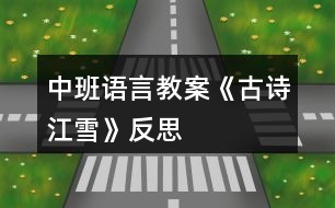 中班語(yǔ)言教案《古詩(shī)江雪》反思