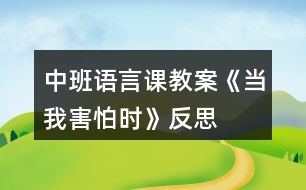 中班語言課教案《當(dāng)我害怕時(shí)》反思