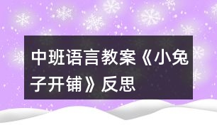 中班語言教案《小兔子開鋪》反思