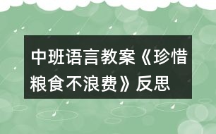 中班語(yǔ)言教案《珍惜糧食不浪費(fèi)》反思