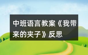 中班語言教案《我?guī)淼膴A子》反思