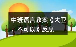 中班語言教案《大衛(wèi)，不可以》反思