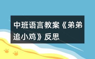 中班語(yǔ)言教案《弟弟追小雞》反思