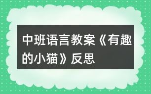 中班語言教案《有趣的小貓》反思