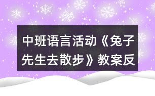 中班語言活動(dòng)《兔子先生去散步》教案反思