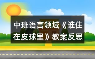 中班語言領(lǐng)域《誰住在皮球里》教案反思