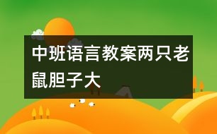 中班語言教案：兩只老鼠膽子大